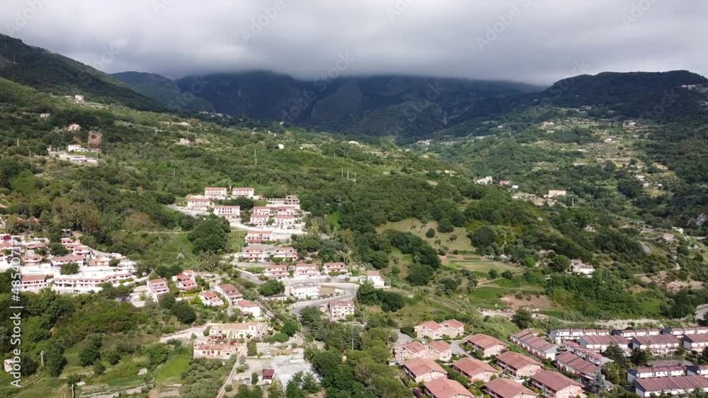 Aerial view over Torremezzo di Falconara, village in Calabria, Italy Aerial view over Torremezzo di Falconara, village in Calabria, Italy