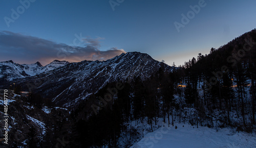 Sunrise in Saas Fee, Valais, Switzerland, Europe