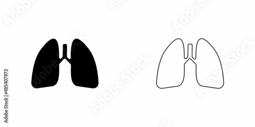 Lungs symbol, medical icon, pictogram. 