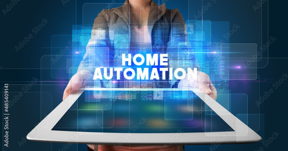 Person holding tablet, technology concept Person holding tablet, technology concept