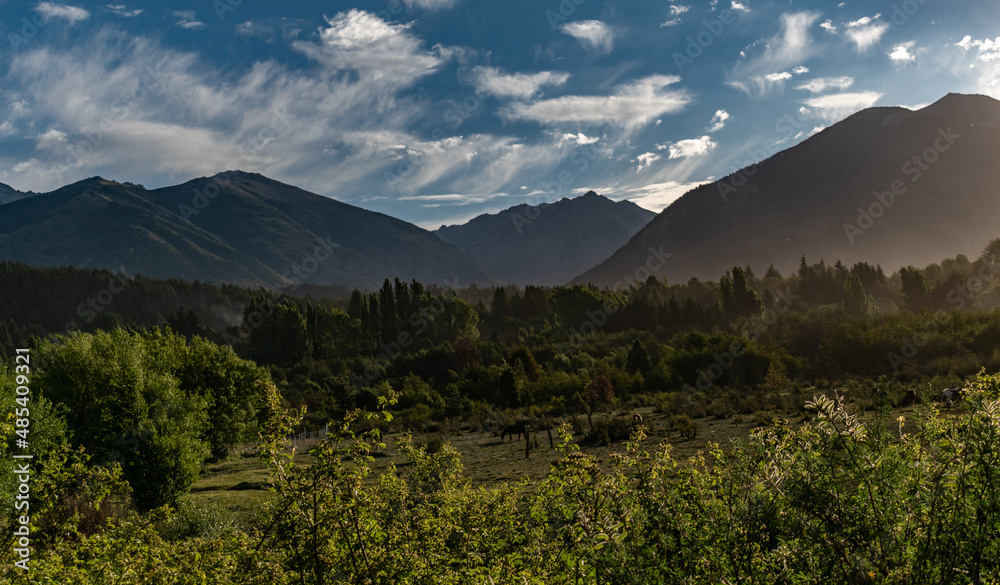 mountains in the morning