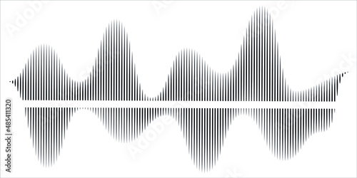 abstract background with speech technology, soundwave in black and white
