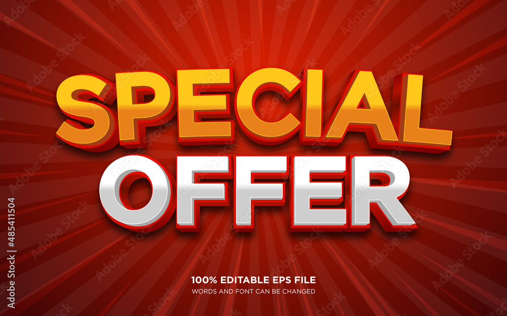 Special Offer 3d editable text style effect
Special Offer 3d editable text style effect
