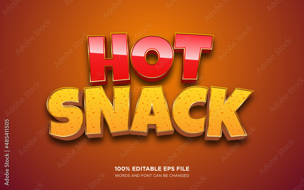 Hot Snack editable text style effect Hot Snack editable text style effect