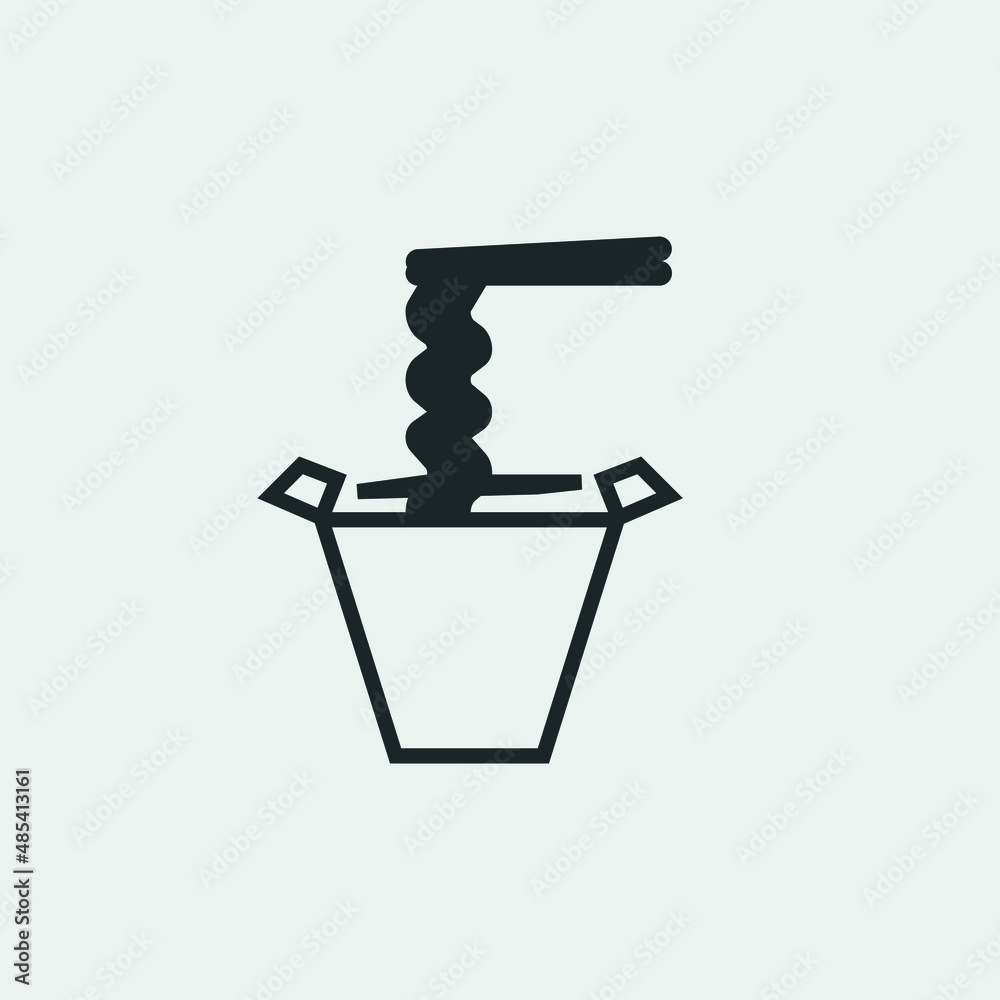 Asian noodles vector icon illustration sign Asian noodles vector icon illustration sign