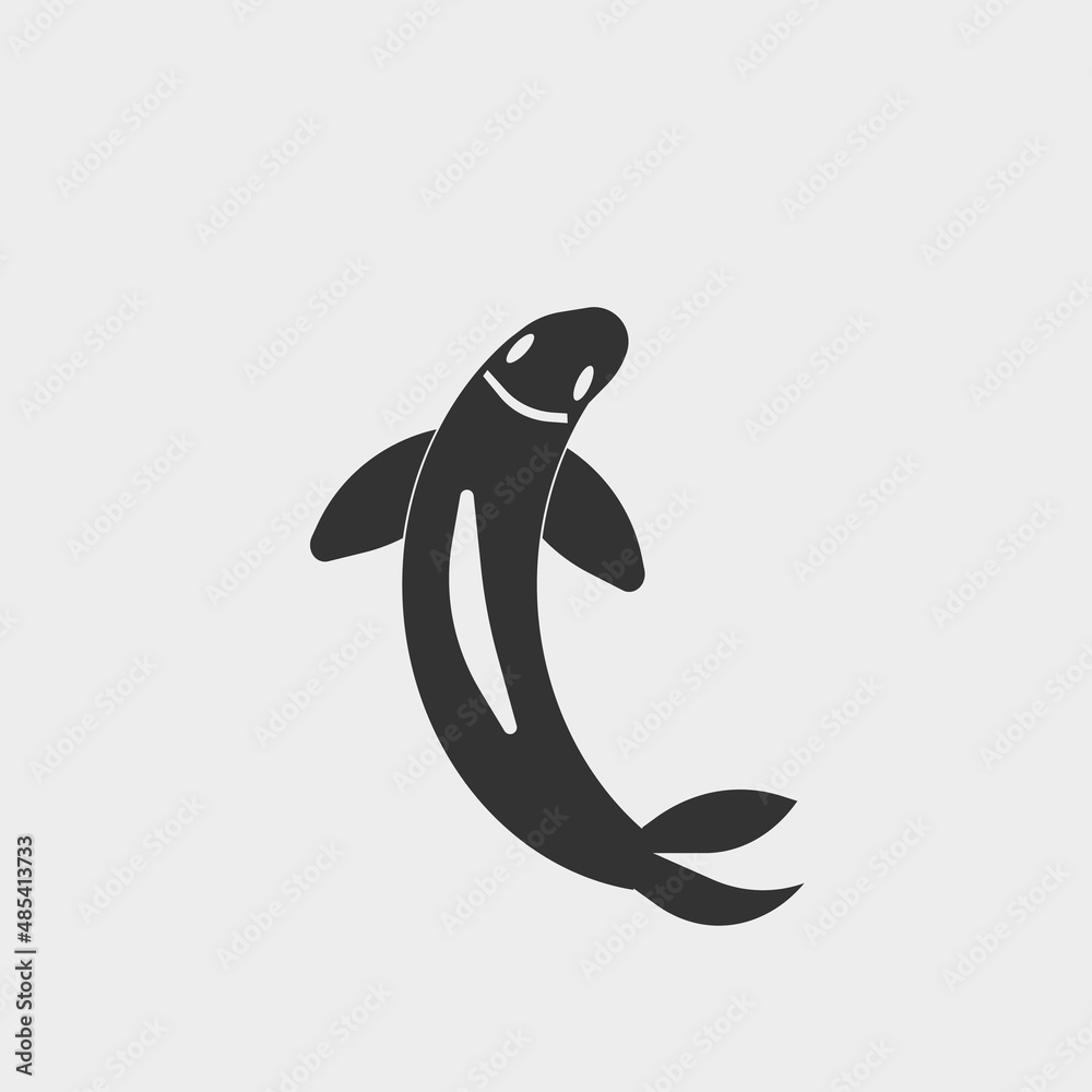 Fish vector icon illustration sign Fish vector icon illustration sign