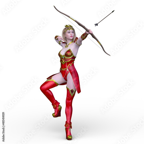 弓矢を持つ女性戦士