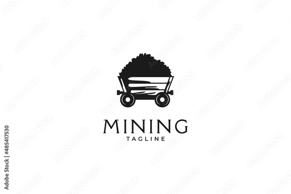 Mine cart retro logo. Mining or construction logo. badges. emblems and labels in vintage style. Mine cart retro logo. Mining or construction logo. badges. emblems and labels in vintage style.