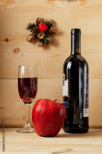 still life with wine and grapes
