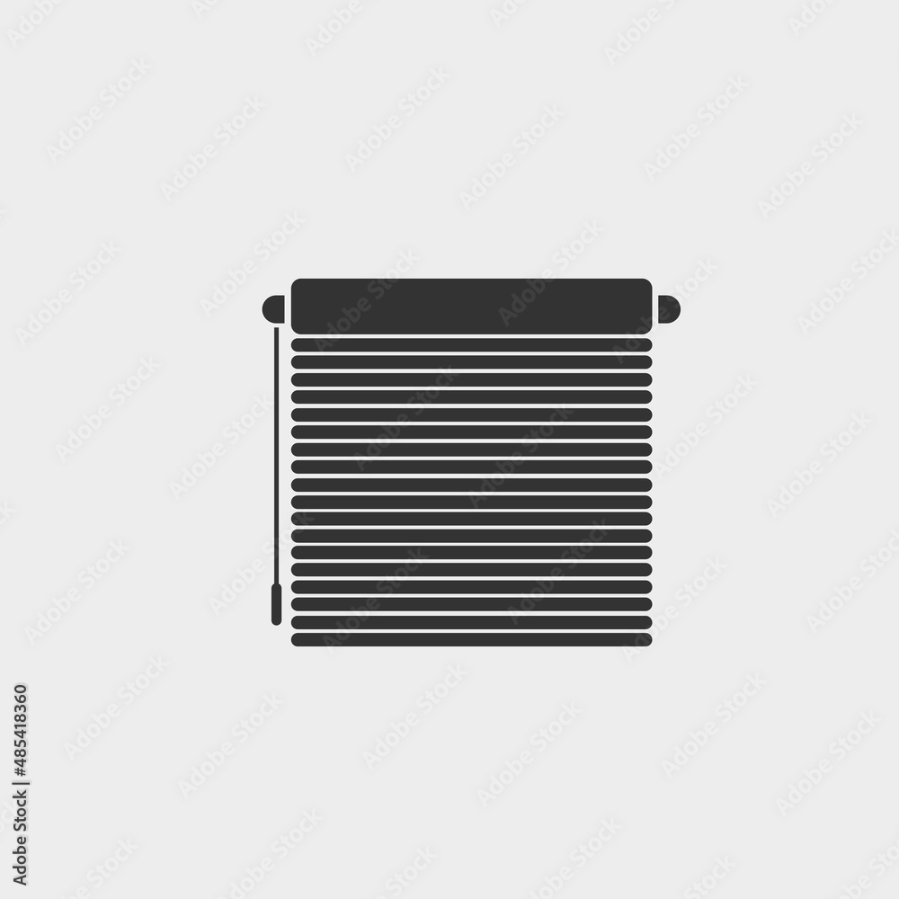 Blinds curtain vector icon illustration sign Blinds curtain vector icon illustration sign