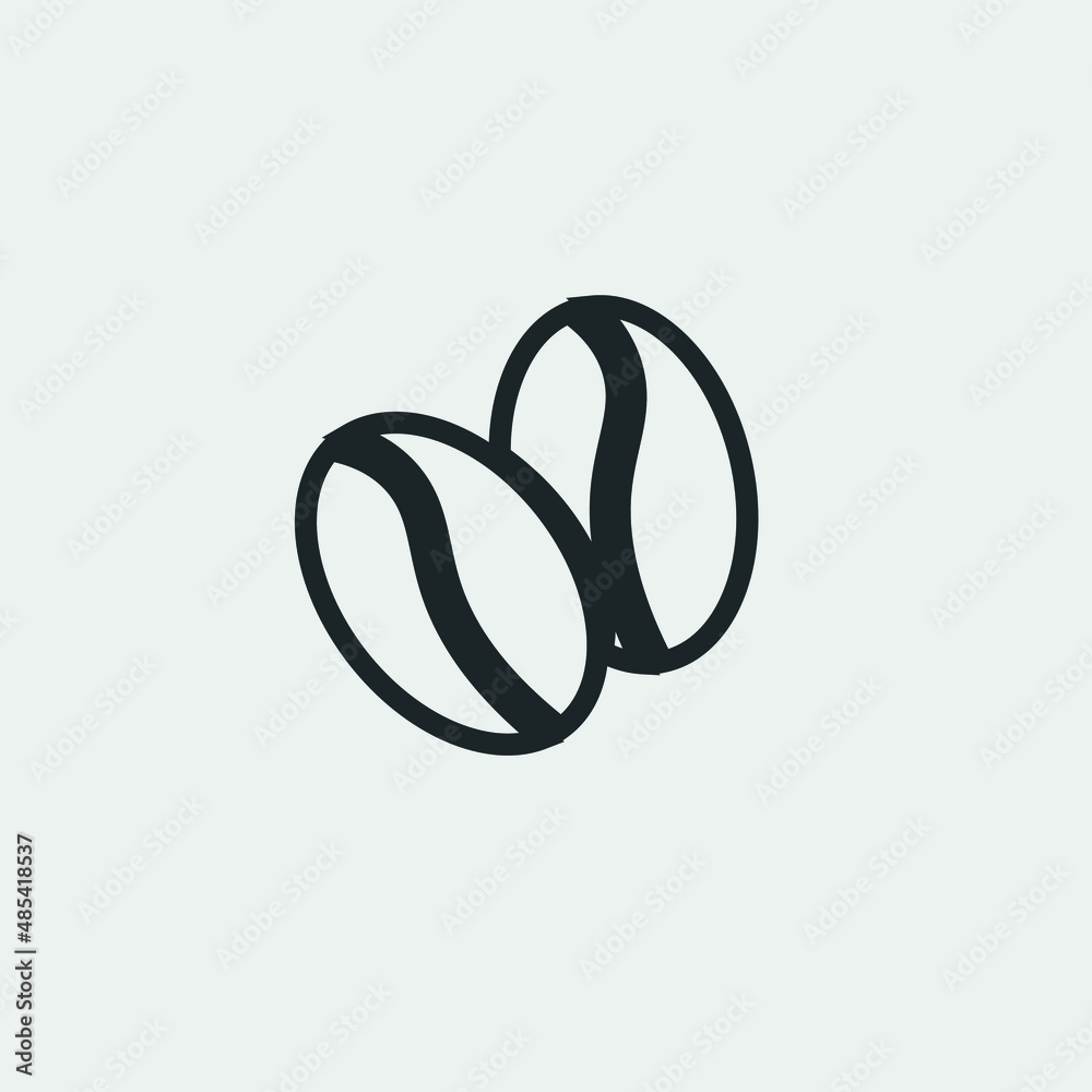 Coffee bean vector icon illustration sign Coffee bean vector icon illustration sign