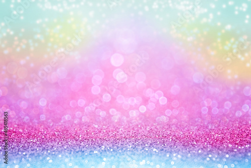 Rainbow color glitter girly birthday party unicorn background