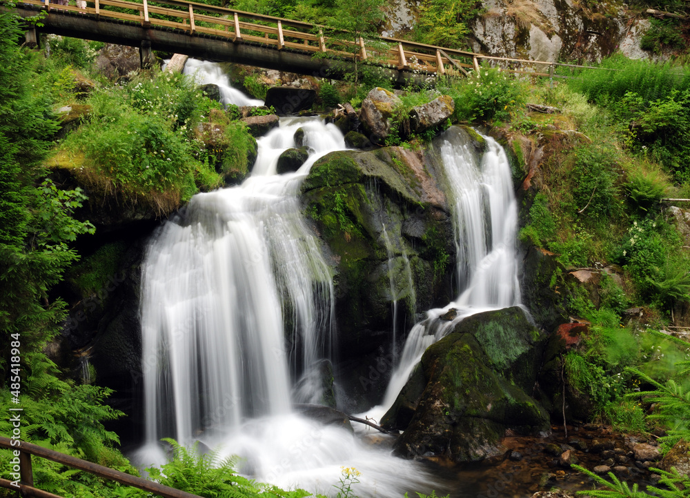 Long Exposure Of The Upper Triberg Falls In Black Forest Germany On A Beautiful Summer Day Long Exposure Of The Upper Triberg Falls In Black Forest Germany On A Beautiful Summer Day