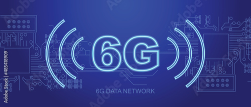 Wireless network 6G and 5G Smart city concept. Internet , 6G wireless network with high speed connection . Smart city. Isometry.Vector image. 