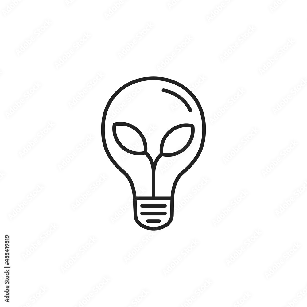 Ecological light bulb icon. High quality black vector illustration. Ecological light bulb icon. High quality black vector illustration.