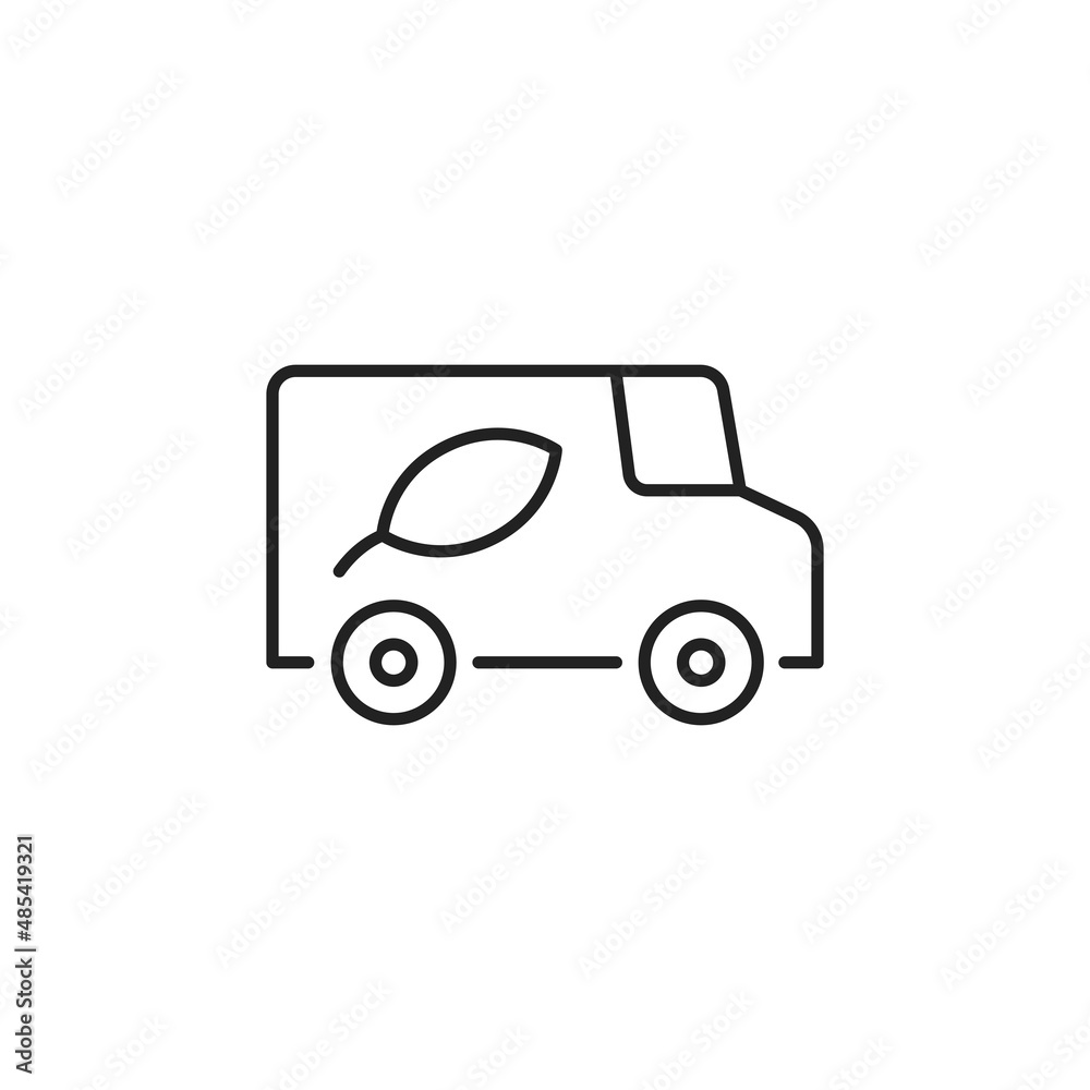 Electric bus line icon. High quality black vector illustration.