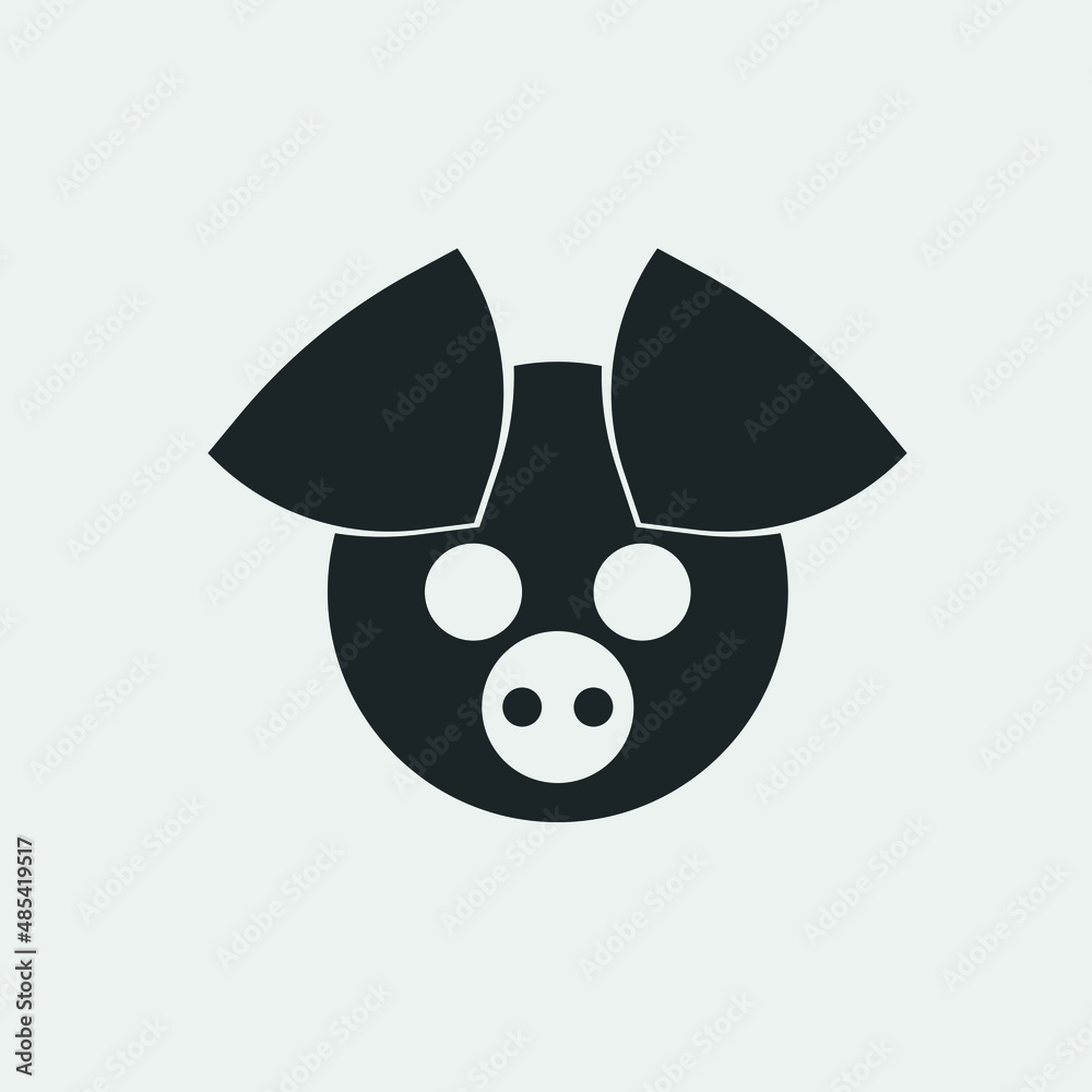 Pig vector icon illustration sign Pig vector icon illustration sign