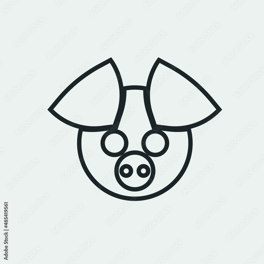 Pig vector icon illustration sign Pig vector icon illustration sign