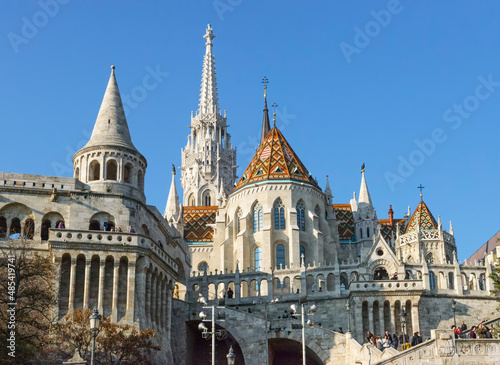 View of Fisherman’s Bastion, Buda castle complex in Budapest, Hungary.