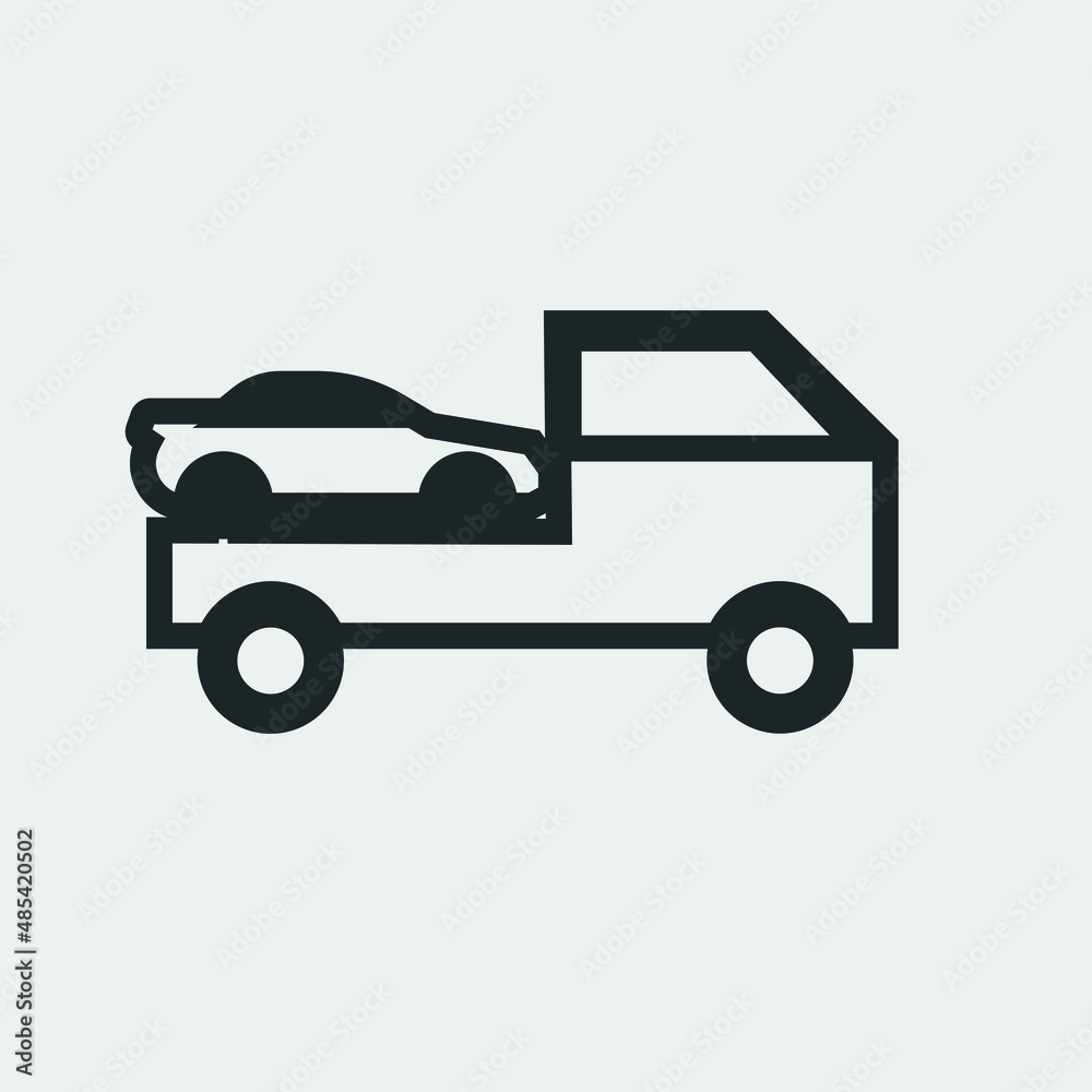 tow car vector icon illustration sign tow car vector icon illustration sign