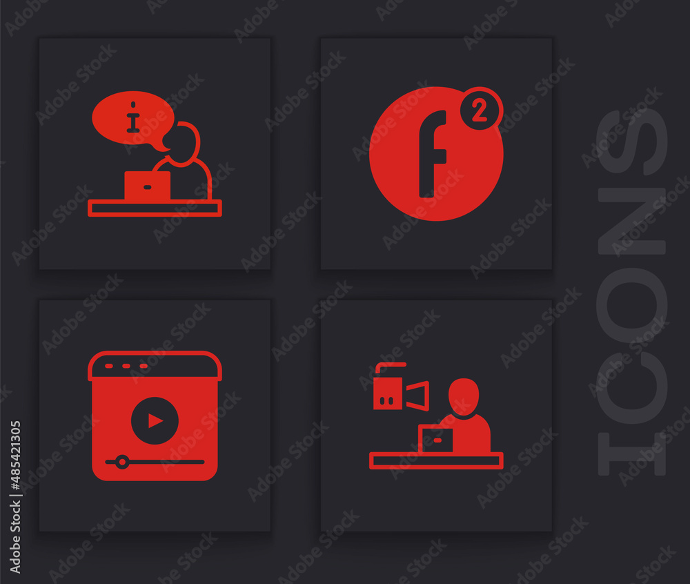 Set Breaking news, Television report, Create account and Live stream icon. Vector Set Breaking news, Television report, Create account and Live stream icon. Vector