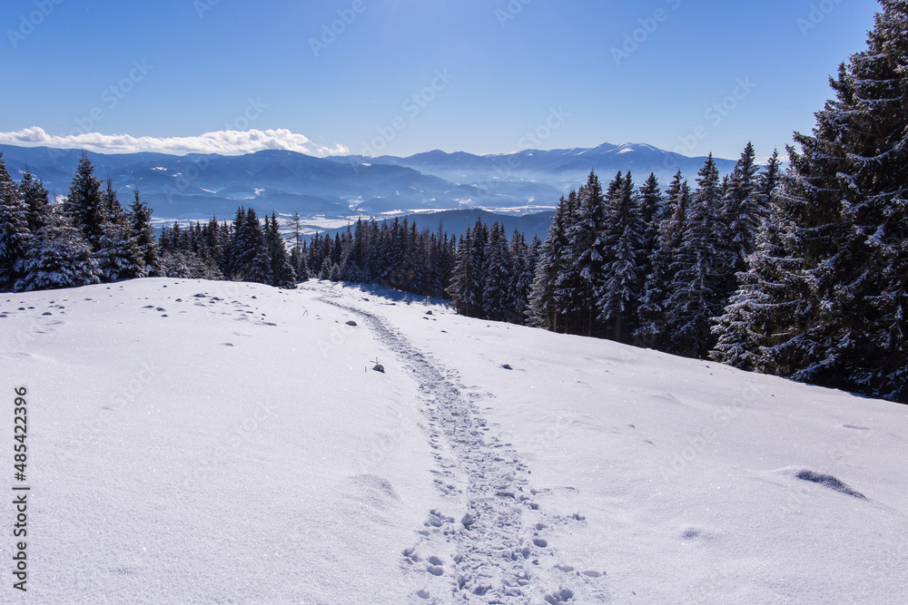 Idyllic winter landscape in the Seckauer Alpen in Austria Idyllic winter landscape in the Seckauer Alpen in Austria