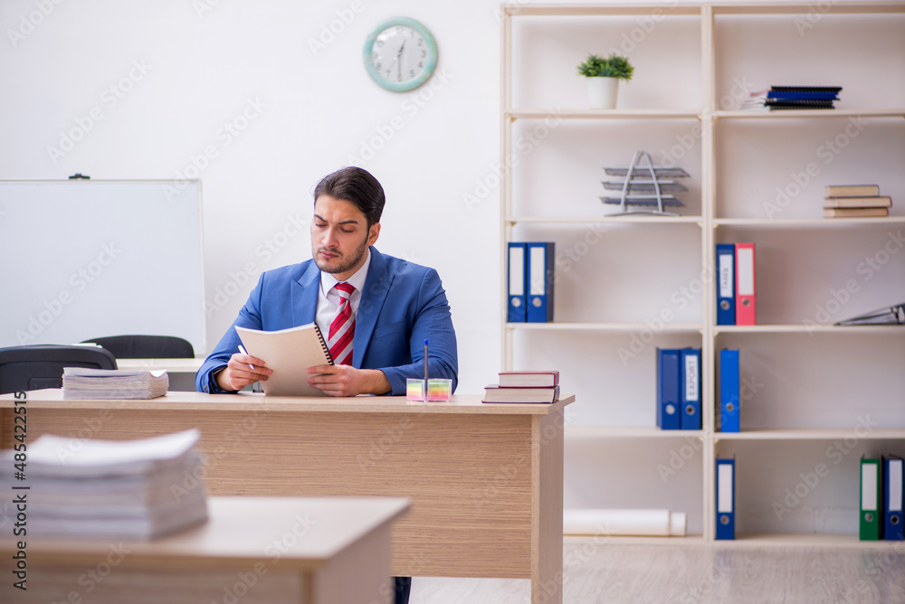 Young attractive employee working in the office Young attractive employee working in the office