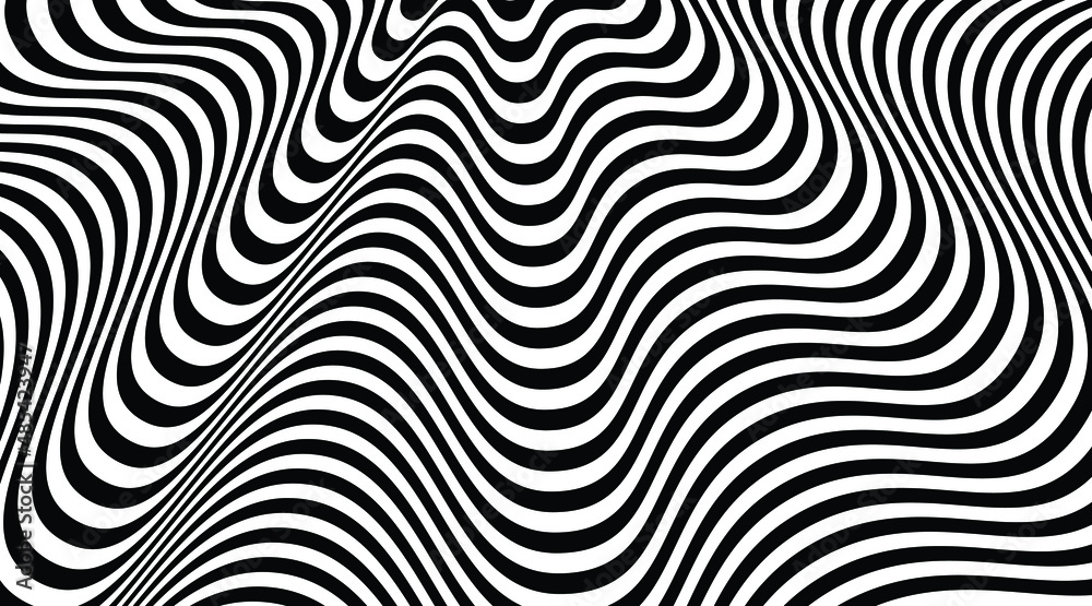 zebra skin Trendy pattern background vector. The geometric background by stripes. Minimalistic wave concept. Optical illusion