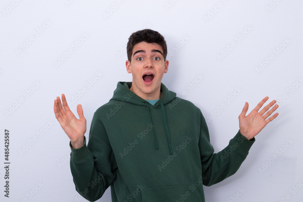 Fototapeta premium isolated teen boy with surprise expression