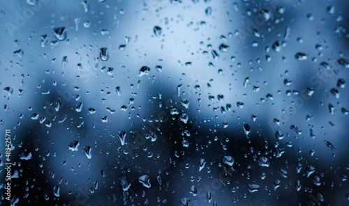 Raindrops on a glass window