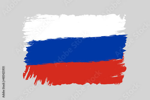 Vector icon of flag of Russia in grunge style