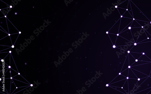 Very peri abstract geometric background. Digital polygon pattern for medical graphic design. Atom banner ai.