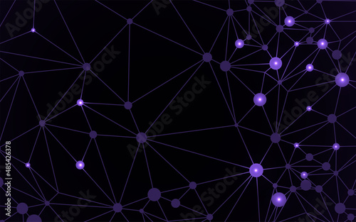 Very peri space structure with plexus line and dot. Technology geometric background design. Cybernetic polygonal pattern for banner