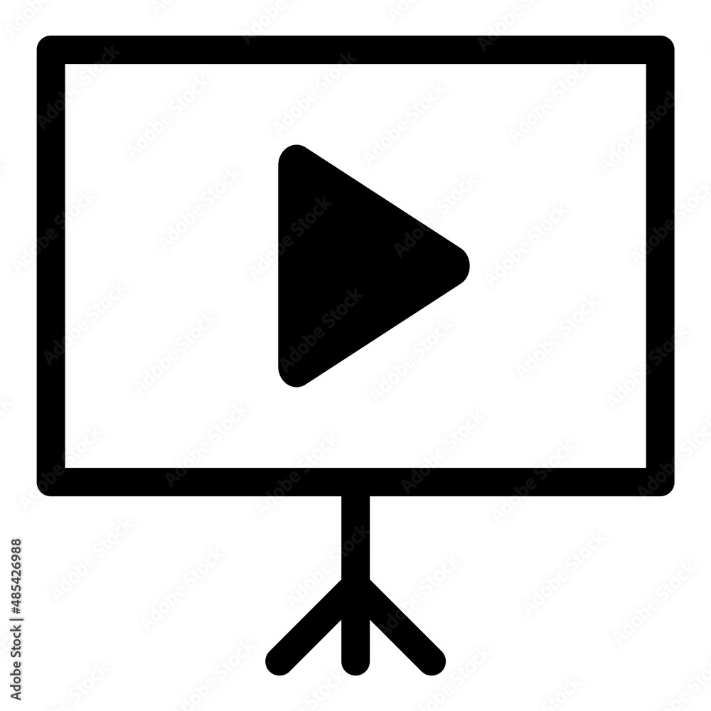 Multimedia Presentation Flat Icon Isolated On White Background Multimedia Presentation Flat Icon Isolated On White Background