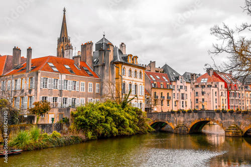 Cityscape view from the beautiful city of Metz in France photo