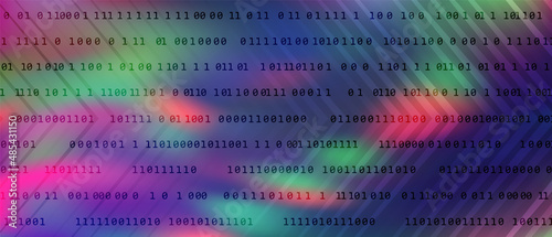 0 1 matrix digits big data tech vector background with fluid gra