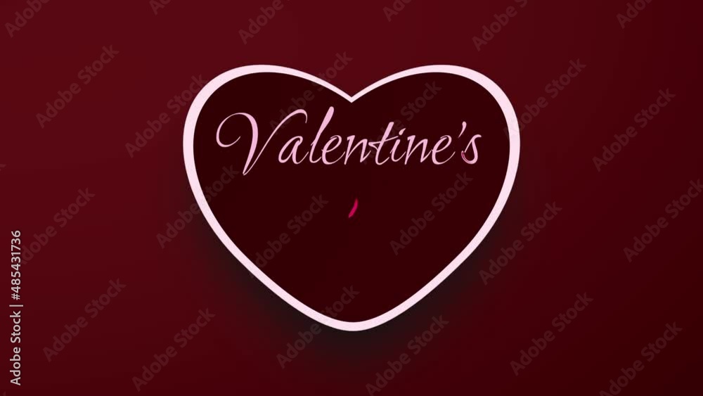 Valentine's day handwritten inscription. Animation Valentine's day handwritten inscription. Animation
