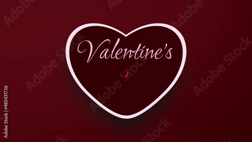 Valentine's day handwritten inscription. Animation