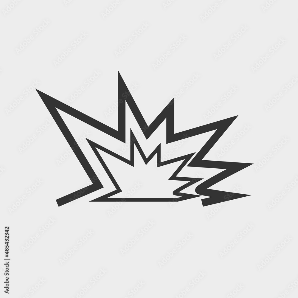 Explosion vector icon illustration sign Explosion vector icon illustration sign