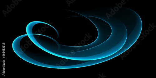 Abstract blue wave on a black background 