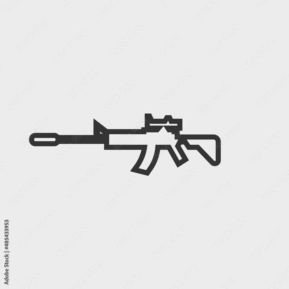 Assault carbine vector icon illustration sign Assault carbine vector icon illustration sign