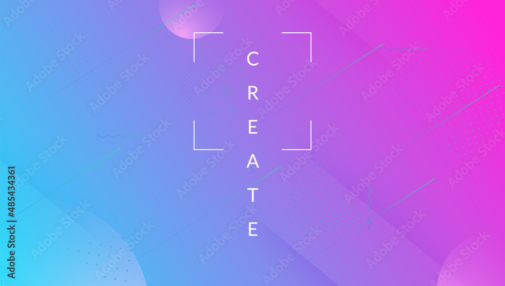 Minimal Flyer. Blue Mobile Poster. Commercial Geometry. Graphic Page. Cool Neon Layout. Abstract Concept. Dynamic Design. Wave Landing Page. Magenta Minimal Flyer