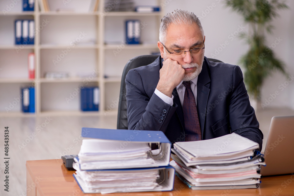 Old male employer and too much work in the office Old male employer and too much work in the office