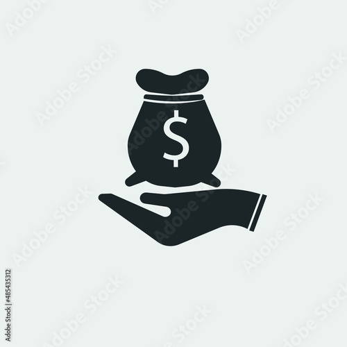 Open palm money vector icon