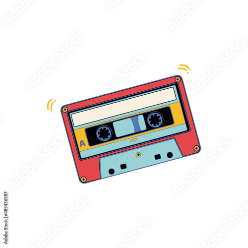 Abstract lifestyle graffiti design with retro tape cassette