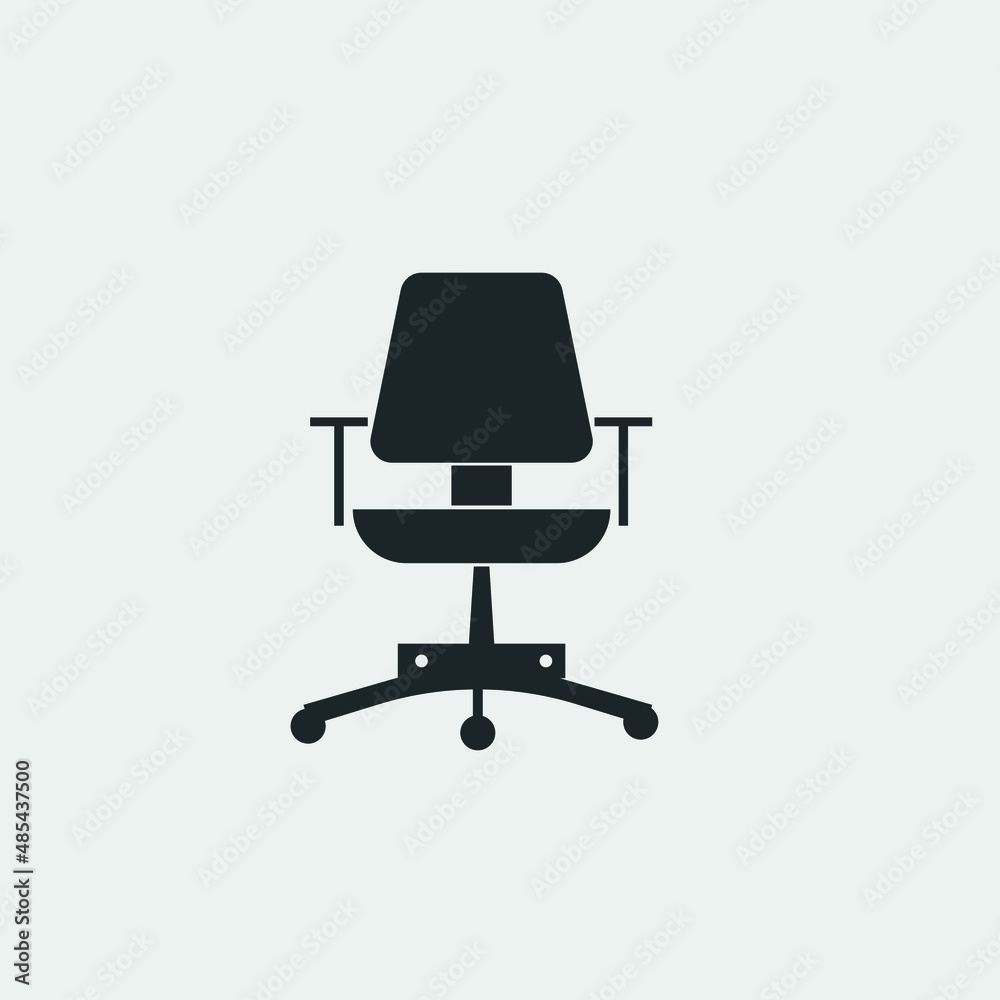 Office chair vector icon solid grey Office chair vector icon solid grey