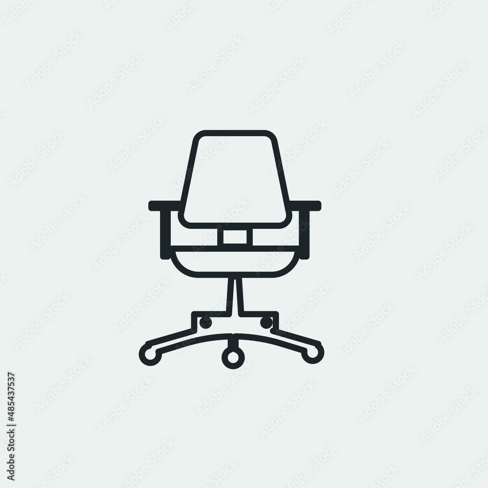 Office chair vector icon solid grey Office chair vector icon solid grey