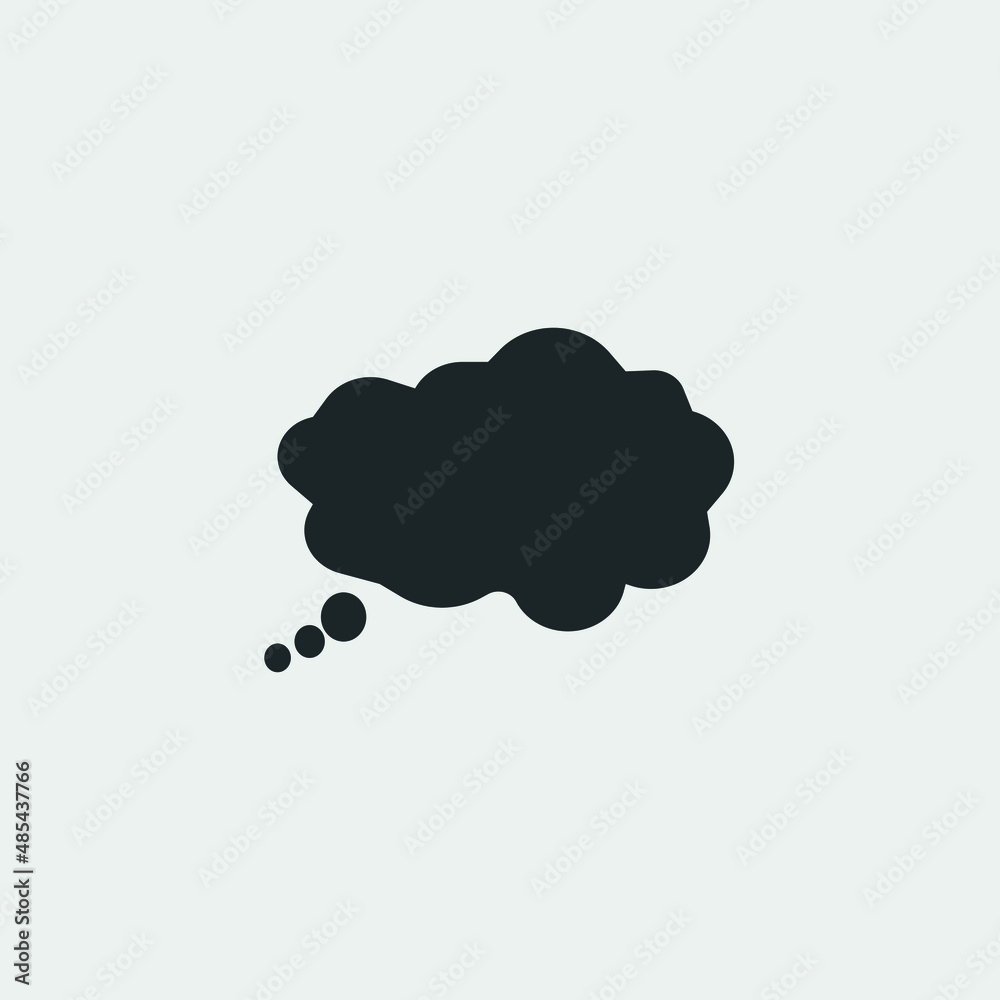 Thought bubble vector icon solid grey Thought bubble vector icon solid grey