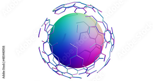 4K 3D Abstrakt Bunt Chemie Biologie Ball KI Büro Design