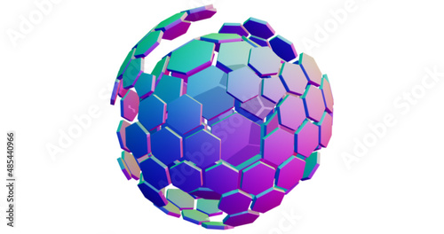4K 3D Abstrakt Bunt Chemie Biologie Ball KI Büro Design